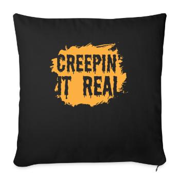 Creepin it real - conception d'Halloween - Housse de coussin décorative 45 x 45 cm - noir - Devant