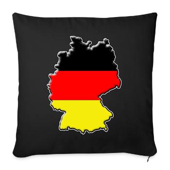 Germany flag map - Sofa pillowcase 17,3'' x 17,3'' (45 x 45 cm) - black - Front