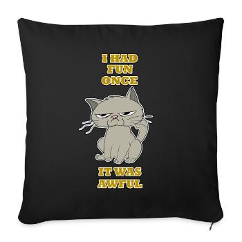 Grumpy Cat - Meme Funny Cat - Sofakissenbezug 45 x 45 cm - Schwarz - Vorne