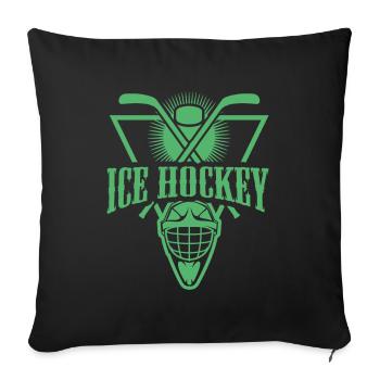 Eishockey Goalie - Sofakissenbezug 45 x 45 cm - Schwarz - Vorne