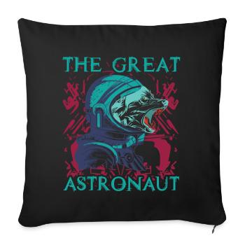 Wolf Astronomie cooles Geschenk - Sofakissenbezug 45 x 45 cm - Schwarz - Vorne