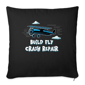 Construire un avion modèle - Housse de coussin décorative 45 x 45 cm - noir - Devant