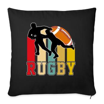 Rugby T-shirt - Sofa pillowcase 17,3'' x 17,3'' (45 x 45 cm) - black - Front