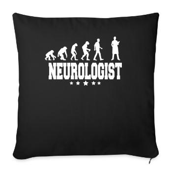 evolution of neurologist - Sofa pillowcase 17,3'' x 17,3'' (45 x 45 cm) - black - Front