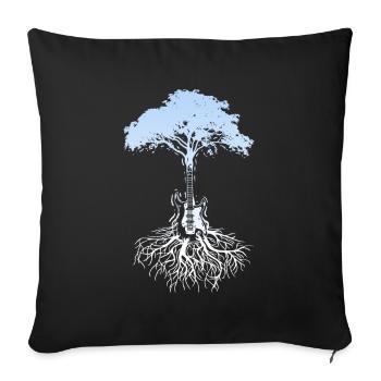 Arbre bois guitare guitare guitariste cadeau musicien - Housse de coussin décorative 45 x 45 cm - noir - Devant