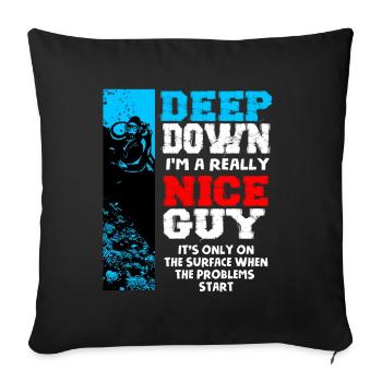 Plongeur Cadeau Drôle Diving Plongée Sport Mer - Housse de coussin décorative 45 x 45 cm - noir - Devant