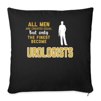 T-shirt drôle d'urologue - Housse de coussin décorative 45 x 45 cm - noir - Devant