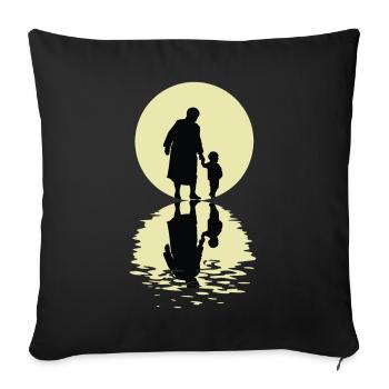 The Grandmother And The Moon - Sofakissenbezug 45 x 45 cm - Schwarz - Vorne