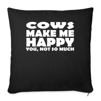 Funny Cow Tshirt - Sofakissenbezug 45 x 45 cm - Schwarz - Vorne