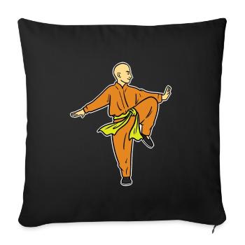 Qigong Monk - Sofa pillowcase 17,3'' x 17,3'' (45 x 45 cm) - black - Front