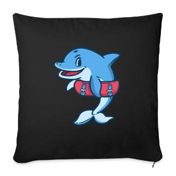 Delfin - Housse de coussin décorative 45 x 45 cm - noir - Devant