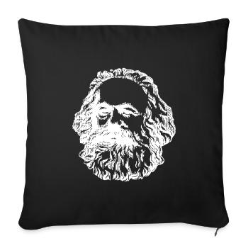 Karl Marx - Housse de coussin décorative 45 x 45 cm - noir - Devant