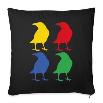Crow animal raven - Sofa pillowcase 17,3'' x 17,3'' (45 x 45 cm) - black - Front