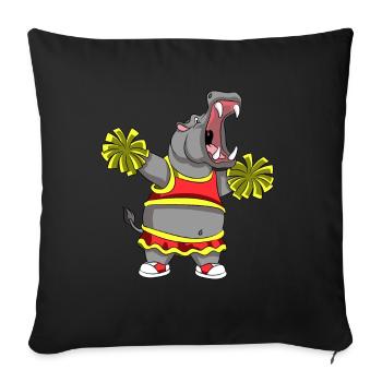CHEERLEADER HIPPO - Housse de coussin décorative 45 x 45 cm - noir - Devant