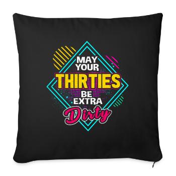 30th birthday - Sofa pillowcase 17,3'' x 17,3'' (45 x 45 cm) - black - Front