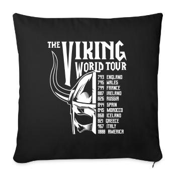 Tour du monde viking - Housse de coussin décorative 45 x 45 cm - noir - Devant