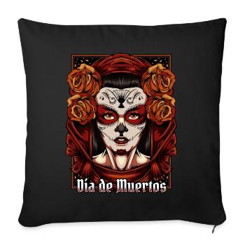 La Catrina | Cadeau du jour de la fête des morts au Mexique - Housse de coussin décorative 45 x 45 cm - noir - Devant