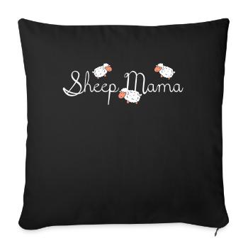 Sheep Mama Farm - Sofa pillowcase 17,3'' x 17,3'' (45 x 45 cm) - black - Front