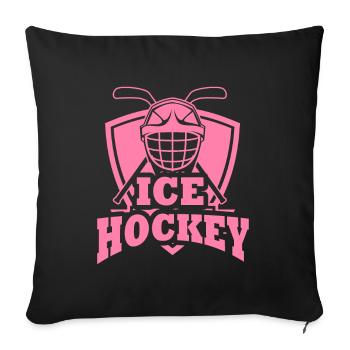 Joueuse de hockey - Housse de coussin décorative 45 x 45 cm - noir - Devant
