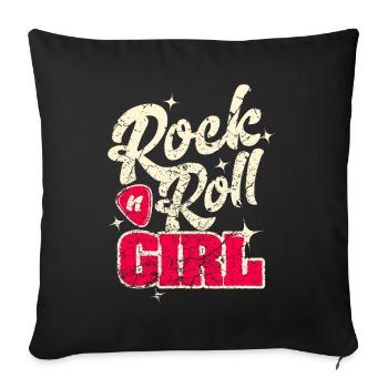 Rock and Roll Girl Rock Music - Sofa pillowcase 17,3'' x 17,3'' (45 x 45 cm) - black - Front
