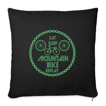 Mountain bike mountain bike mountain bike - Sofa pillowcase 17,3'' x 17,3'' (45 x 45 cm) - black - Front