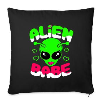 Aliens Cadeau OVNI extraterrestre Space Mars cosmos - Housse de coussin décorative 45 x 45 cm - noir - Devant