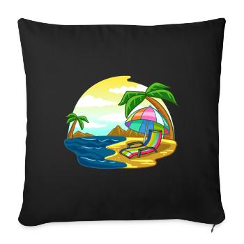 Beach sea vacation pension retirement gift - Sofa pillowcase 17,3'' x 17,3'' (45 x 45 cm) - black - Front