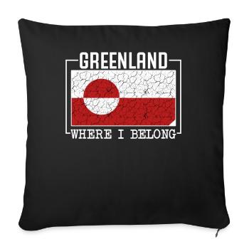 Greenland - Sofa pillowcase 17,3'' x 17,3'' (45 x 45 cm) - black - Front
