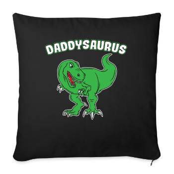 Dinosaurier Dino T-Rex Papa Vater Papi Geschenk - Sofakissenbezug 45 x 45 cm - Schwarz - Vorne
