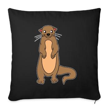 Loutre Aquarius Loutre Cadeau Loutre Nain - Housse de coussin décorative 45 x 45 cm - noir - Devant