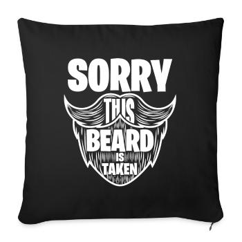 Cadeau barbe barbe barbe porteur barbu - Housse de coussin décorative 45 x 45 cm - noir - Devant