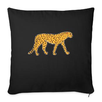 Cheetah Jaguar Leopard Predator Animal Gift - Sofa pillowcase 17,3'' x 17,3'' (45 x 45 cm) - black - Front