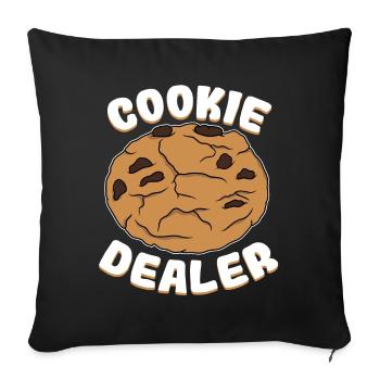 Biscuit Biscuit Cookie Dealer Baker Boulangerie Cadeau - Housse de coussin décorative 45 x 45 cm - noir - Devant