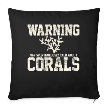 Biologiste marin dans le récif corallien - Housse de coussin décorative 45 x 45 cm - noir - Devant