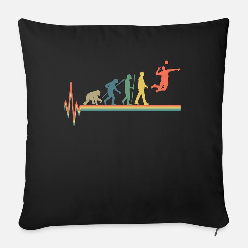 Evolution Volleyball Retro heartbeat - Sofakissenbezug 45 x 45 cm - Schwarz
