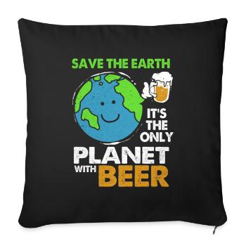 Jour de la Terre - Housse de coussin décorative 45 x 45 cm - noir - Devant