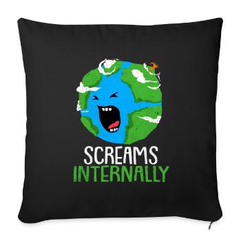 Jour de la Terre - Housse de coussin décorative 45 x 45 cm - noir - Devant