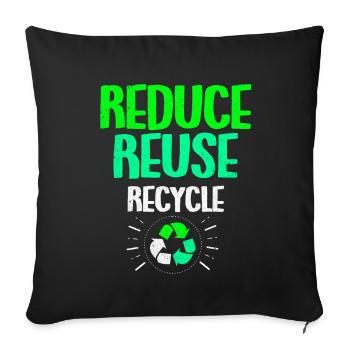 Earth Day - Sofa pillowcase 17,3'' x 17,3'' (45 x 45 cm) - black - Front