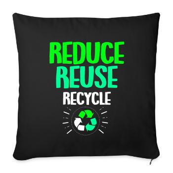 Klimawandel Earth Day Umweltschutz Öko Bio Erde - Sofakissenbezug 45 x 45 cm - Schwarz - Vorne