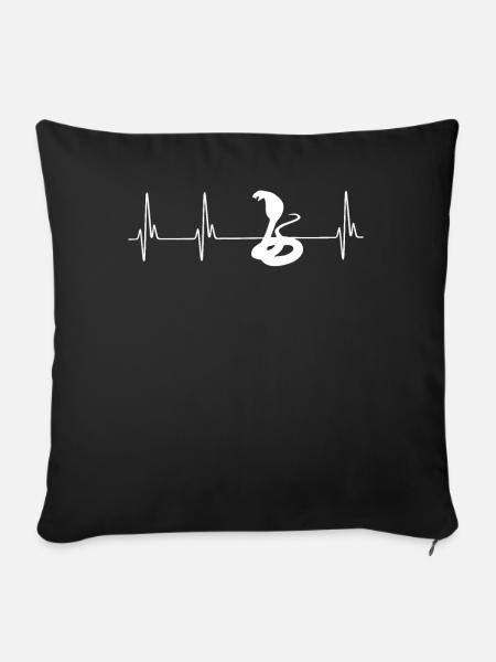 Snake EKG - Sofakissenbezug 45 x 45 cm - Schwarz