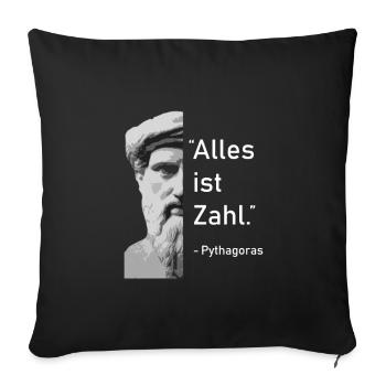 Gift Math Teacher | Pythagoras All is number - Sofa pillowcase 17,3'' x 17,3'' (45 x 45 cm) - black - Front