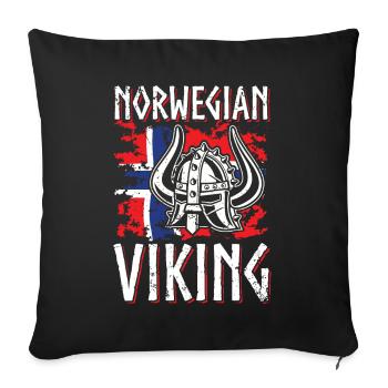 Norvège Viking Norman normands Guerriers - Housse de coussin décorative 45 x 45 cm - noir - Devant