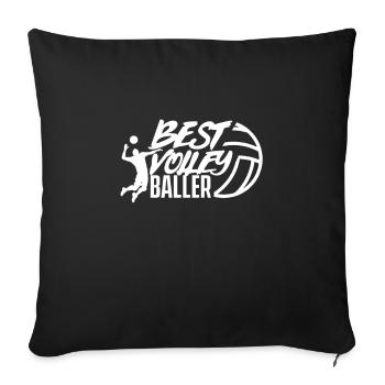 Joueur volleyball volleyball - Housse de coussin décorative 45 x 45 cm - noir - Devant