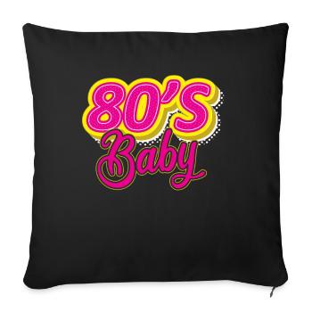 Années 80 Bébé Années 80 Retro Glow - Housse de coussin décorative 45 x 45 cm - noir - Devant