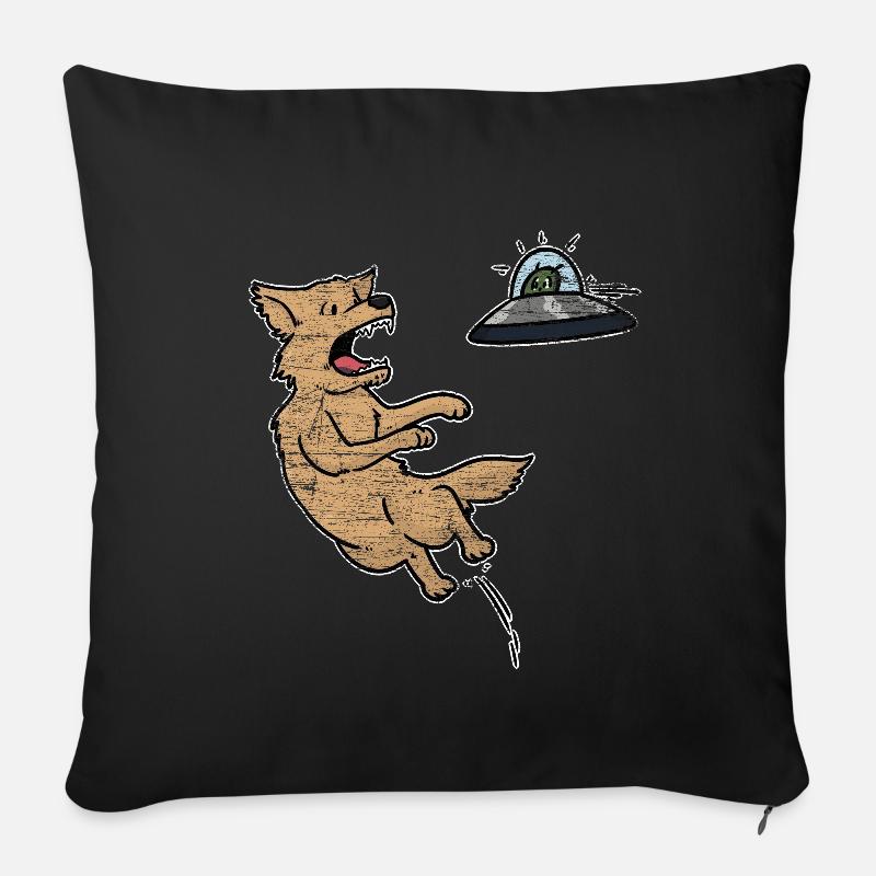 Hundefrisbee - Sofakissenbezug 45 x 45 cm - Schwarz