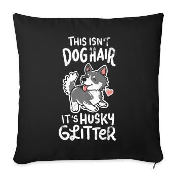 Sibirischer Husky - Sofakissenbezug 45 x 45 cm - Schwarz - Vorne