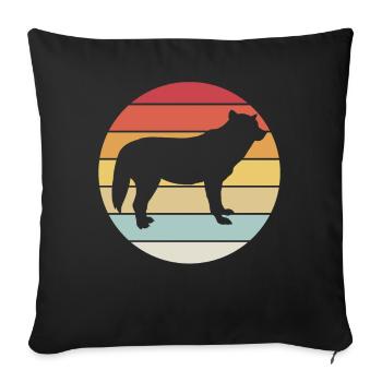 loup - Housse de coussin décorative 45 x 45 cm - noir - Devant