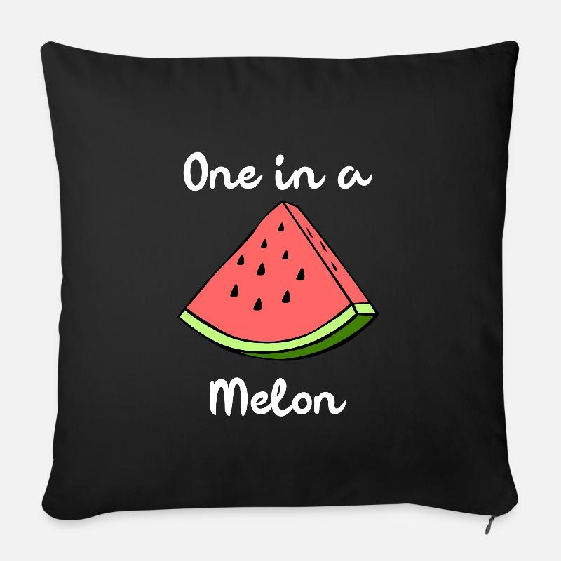 One in a Melon million cadeau pastèque - Housse de coussin décorative 45 x 45 cm - noir