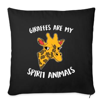 Girafe Drôle Doux Amour des animaux Cadeau - Housse de coussin décorative 45 x 45 cm - noir - Devant