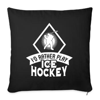 Eishockey Eishockey Eishockey Eishockey - Sofakissenbezug 45 x 45 cm - Schwarz - Vorne